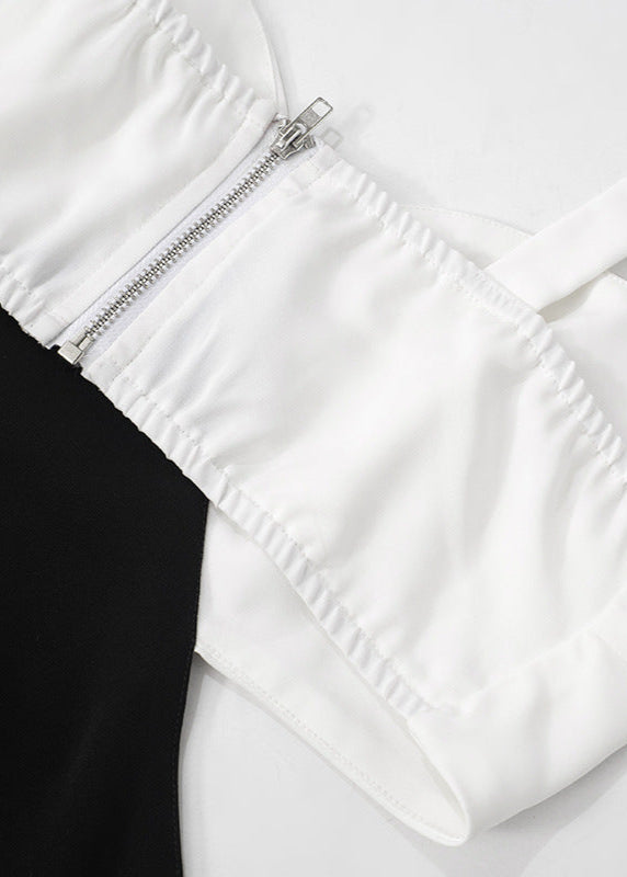 Monochrome Elegance Cutout Gown