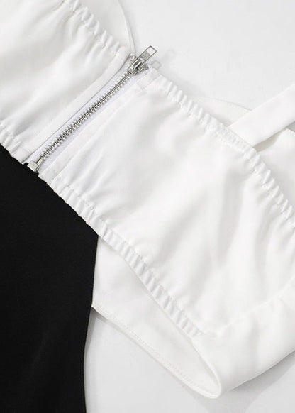 Monochrome Elegance Cutout Gown