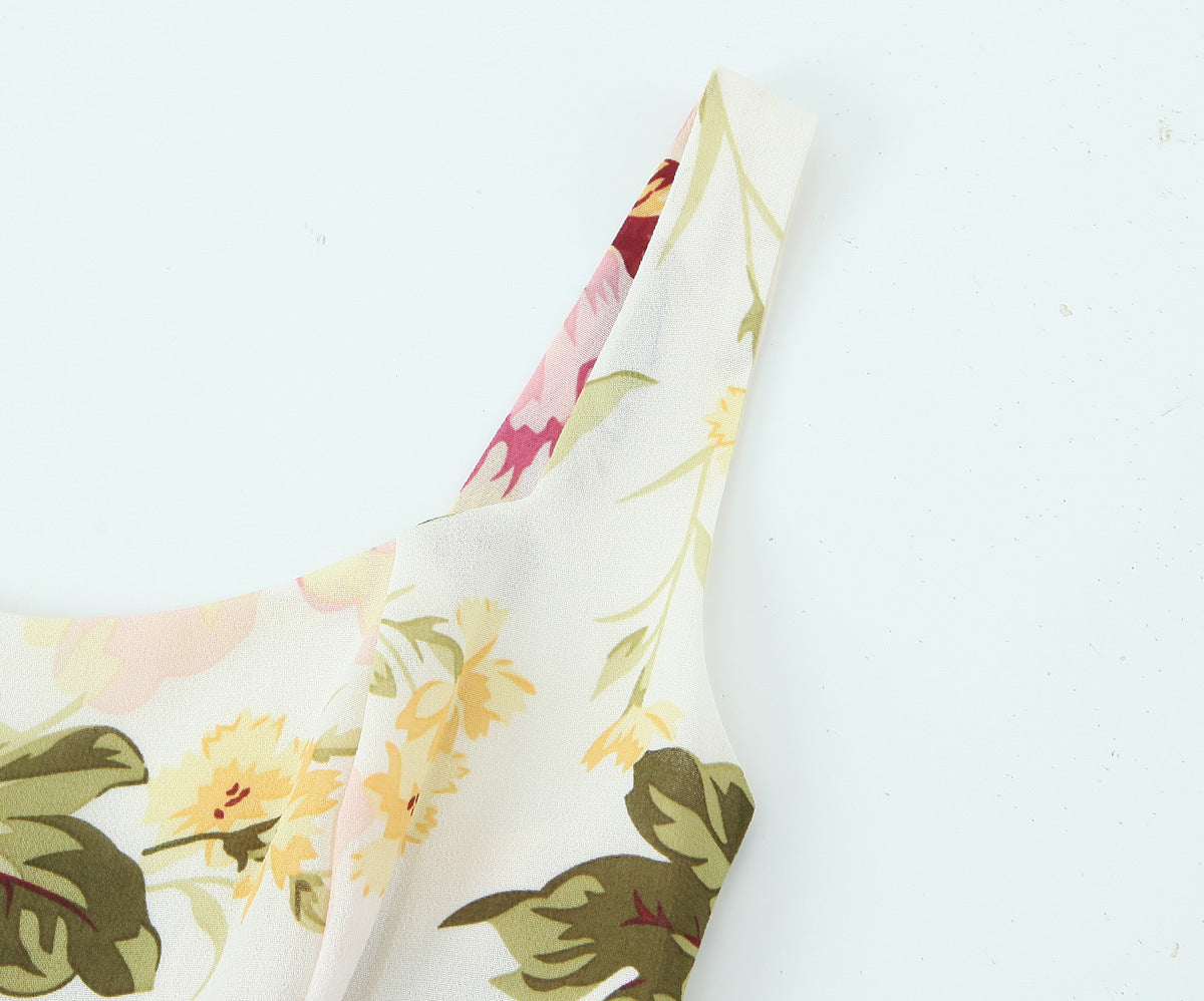 White - Fashion Floral Slim-Fit Sundress