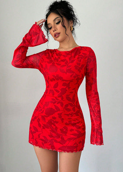 Scarlett - Open Back Flare Sleeve Mini Dress