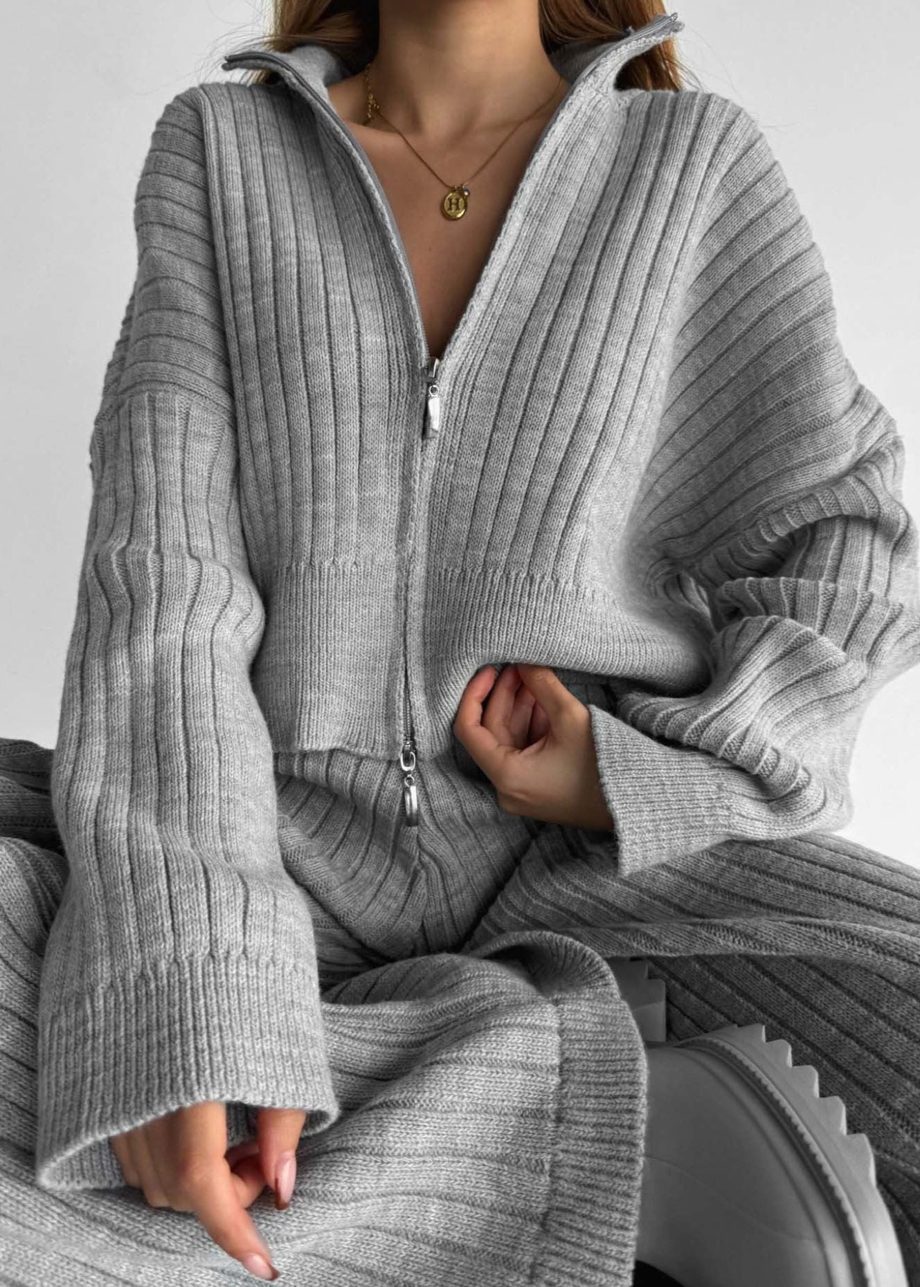Ribbed Knit Lounge Set