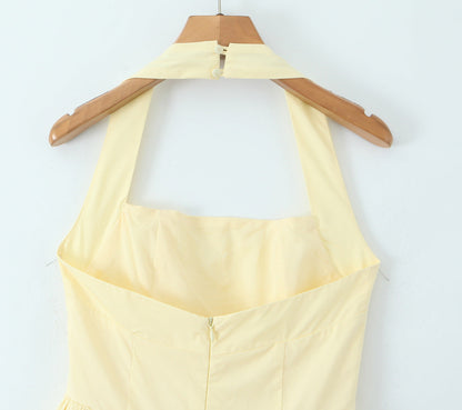 Yellow – Fashion Fresh Halter Puff Dress