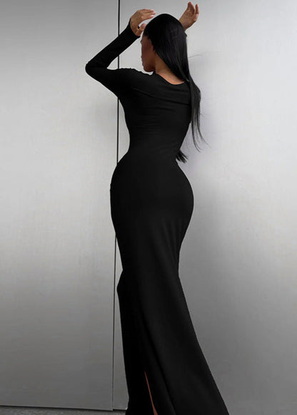 Royal Blue Long-Sleeve Maxi Dress