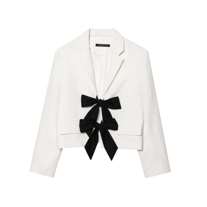 Sonya Contrast Bow Blazer