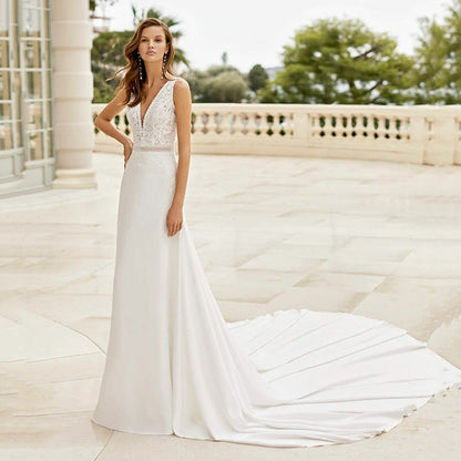Vintage Lace Slim Wedding Dress