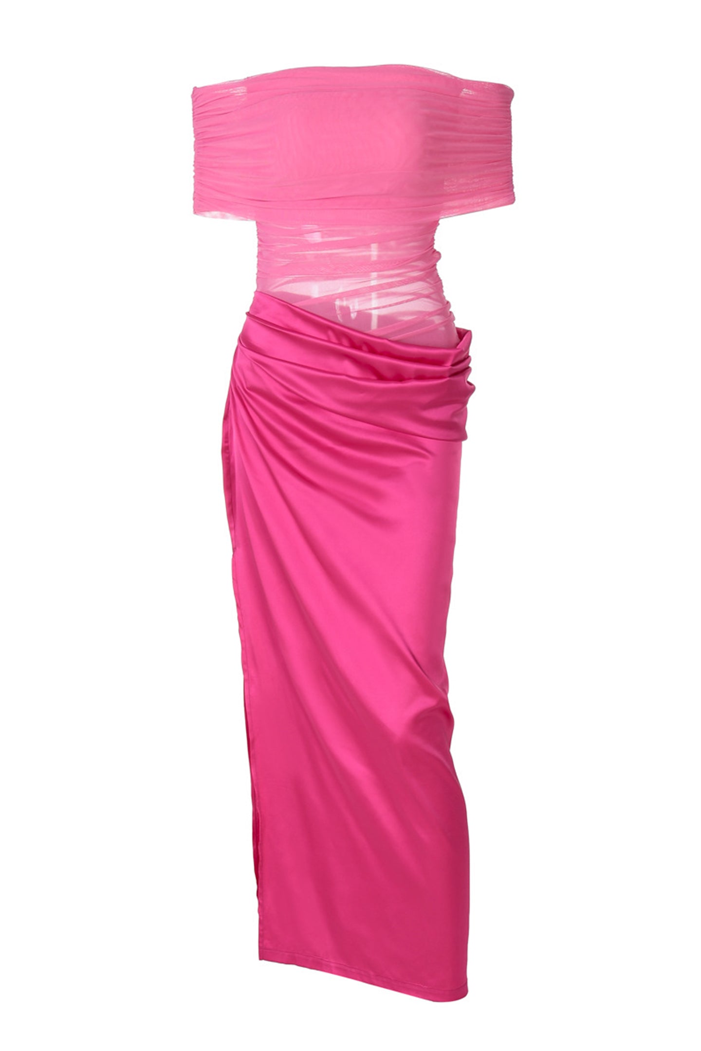 Janet Off Shoulder Ruched Maxi Dress