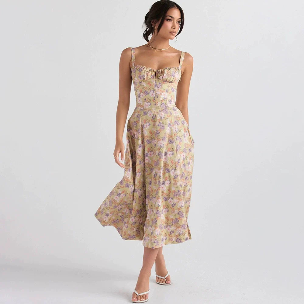Floral - Sexy Spaghetti Strap Vacation Dress