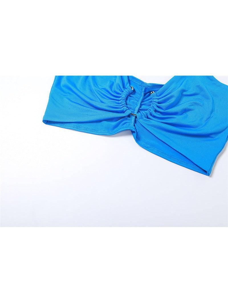 Cutout Cropped Tank Top & High Waist Skirt Coord Set