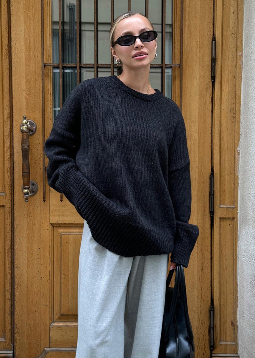 Midnight Blue Relaxed Knit Sweater