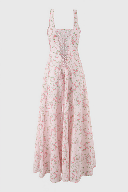 Valely Floral Print Cotton Midi Dress