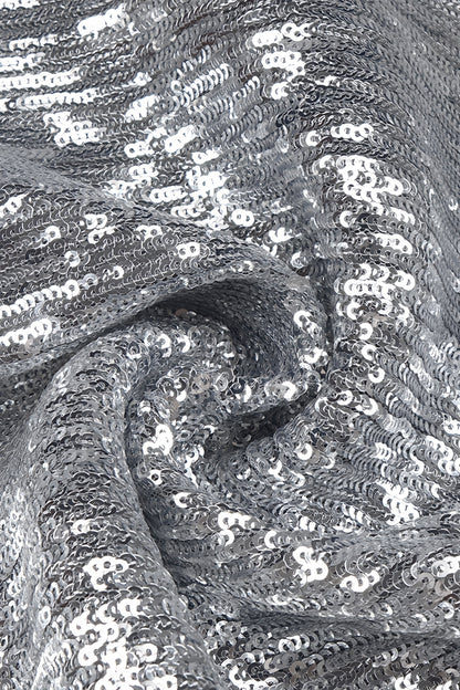 Soraya Silver Sequin 3D Floral Maxi Dress