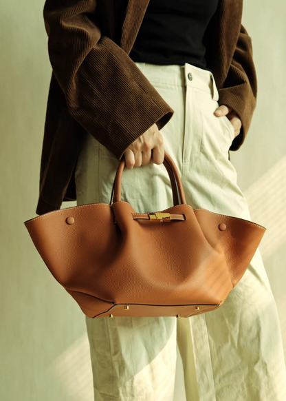 Classic Textured Leather Handbag