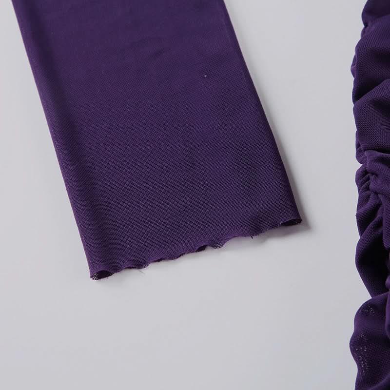 Long sleeve off shoulder mesh corset maxi dress