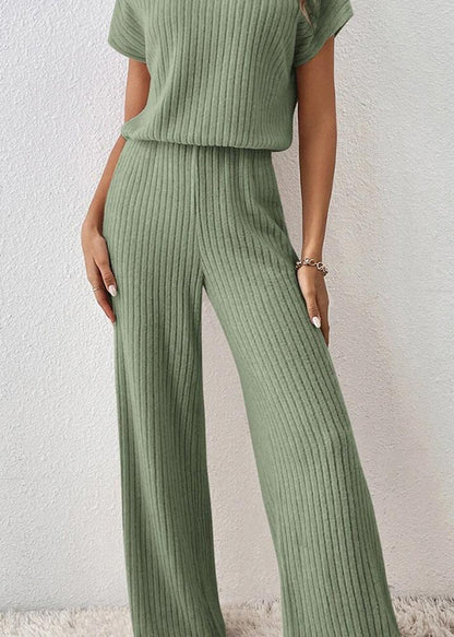 Soft Serenity - Ribbed Knit Two-Piece Set