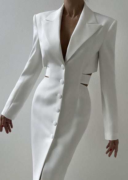 Sculpted Elegance Cut-Out Blazer Dress
