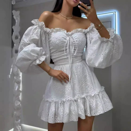 White – Hollow Out Cute Casual Dress
