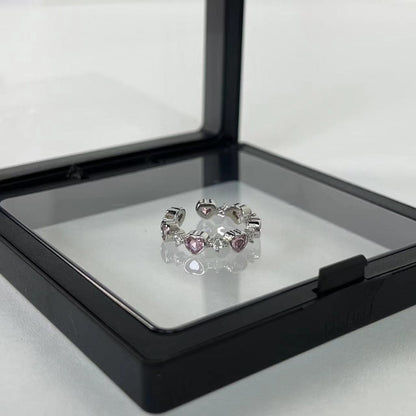 Heart rhinestone contrast ring