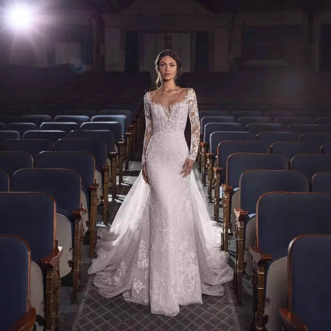 Off-Shoulder Lace Mermaid Bridal Wedding Dress