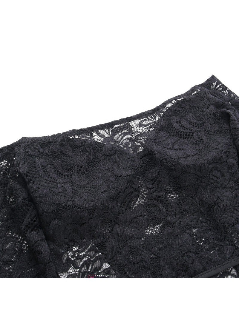 See through Push up Off Shoulder Lace Waist Full Sleeves Top