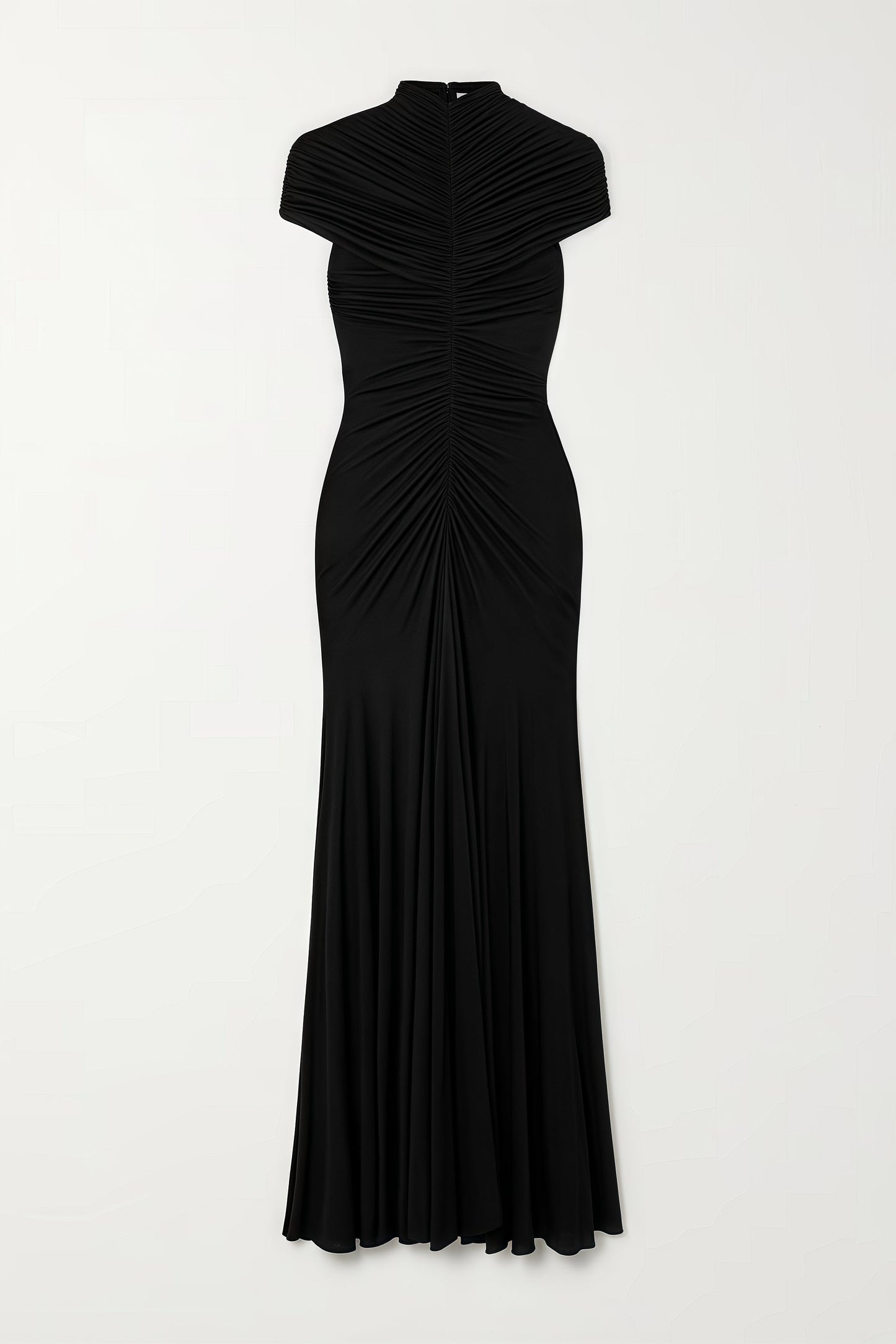 Corake Black Mesh Pleated Maxi Dress