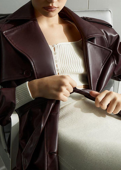 Empress Faux Leather Trench Coat