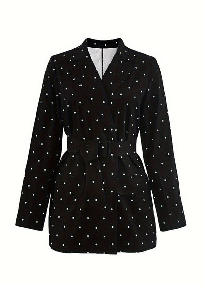 Polka Dot Belted Blazer