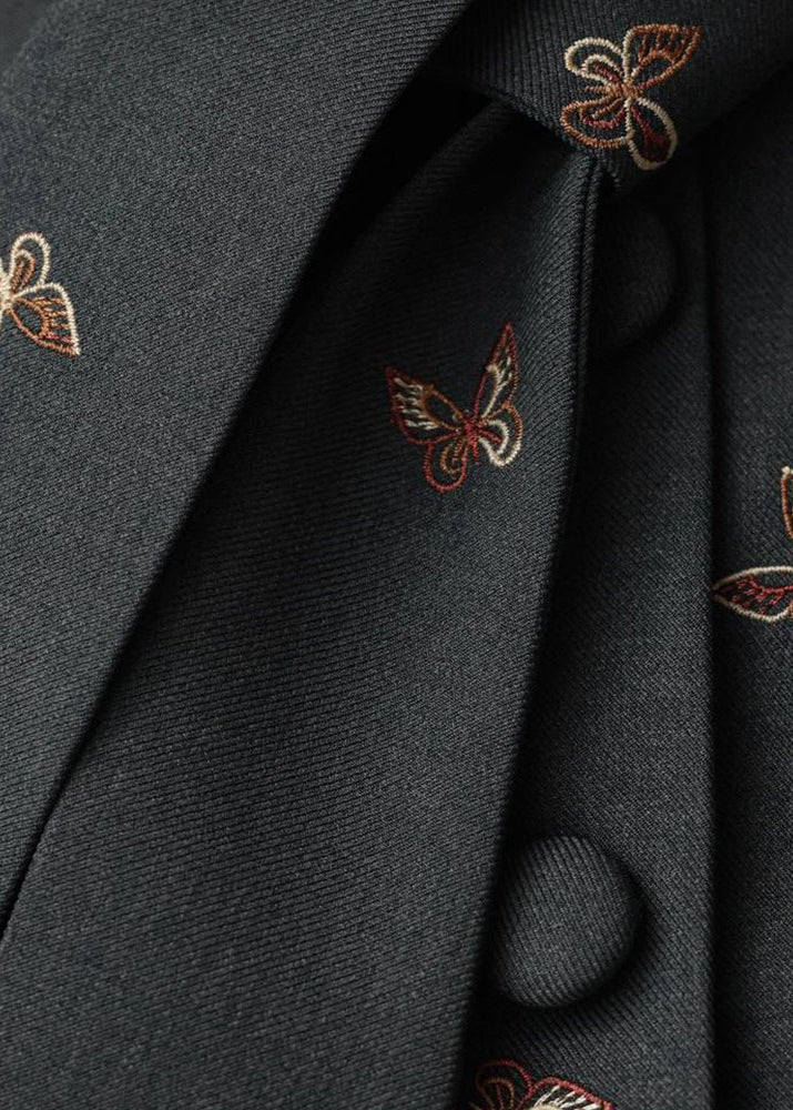 Embroidered Puff Sleeve Jacket and Skirt Set