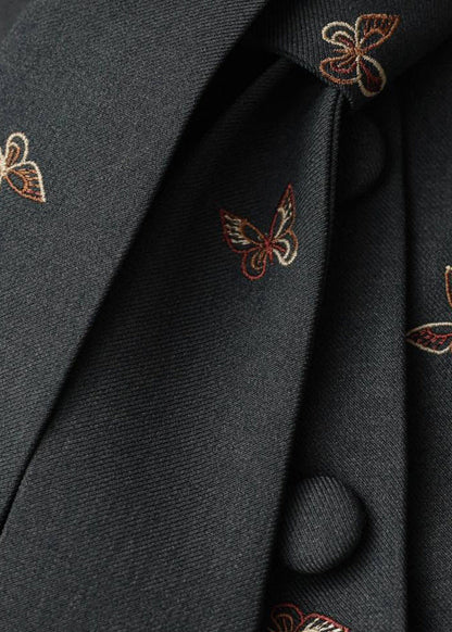 Embroidered Puff Sleeve Jacket and Skirt Set