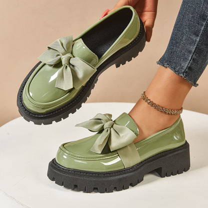 AmyVictoria™ - Elegant Solid Color Bowknot Slip-On Loafers