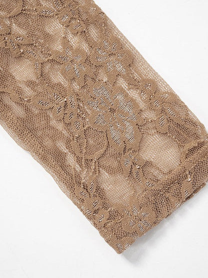 Crew Neck Patchwork Lace See Dress