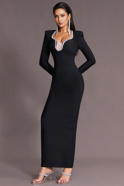 Miamor Diamante Stretch Maxi Dress
