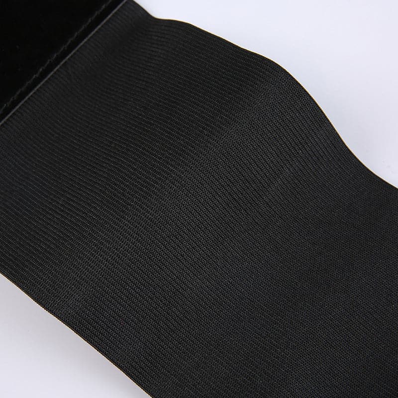 Lace up solid PU leather corset belt