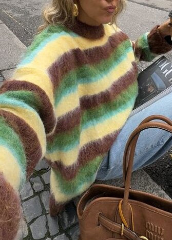 Cozy Stripes Mohair Sweater