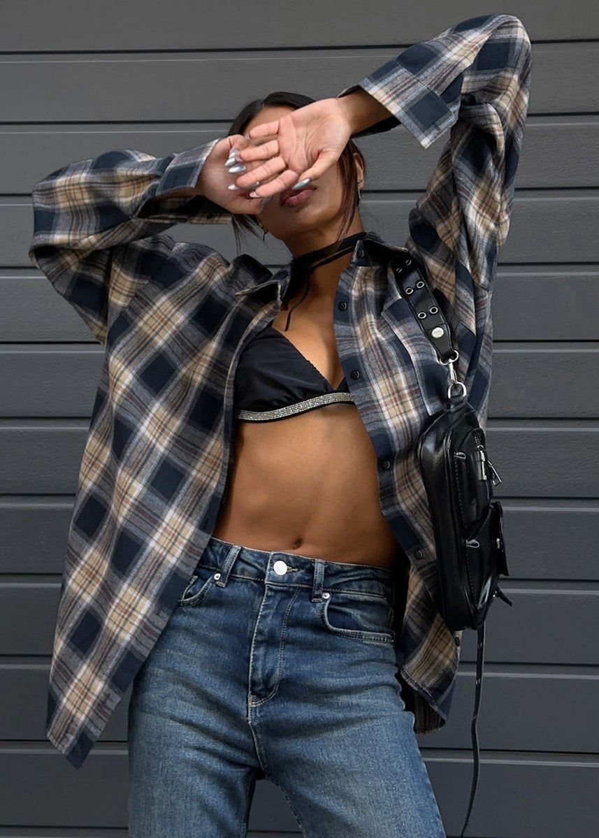 Everly - Plaid Button-Up Shirt