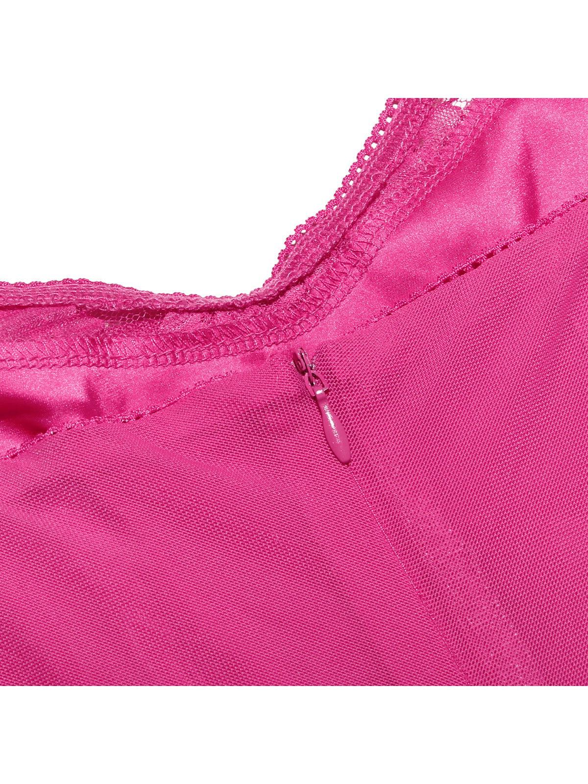 Boning Corset Mesh Lace Stitching  Split Maxi Dress