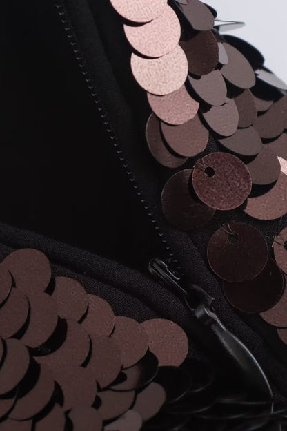 Dale Sequins Chiffon Pencil Skirt