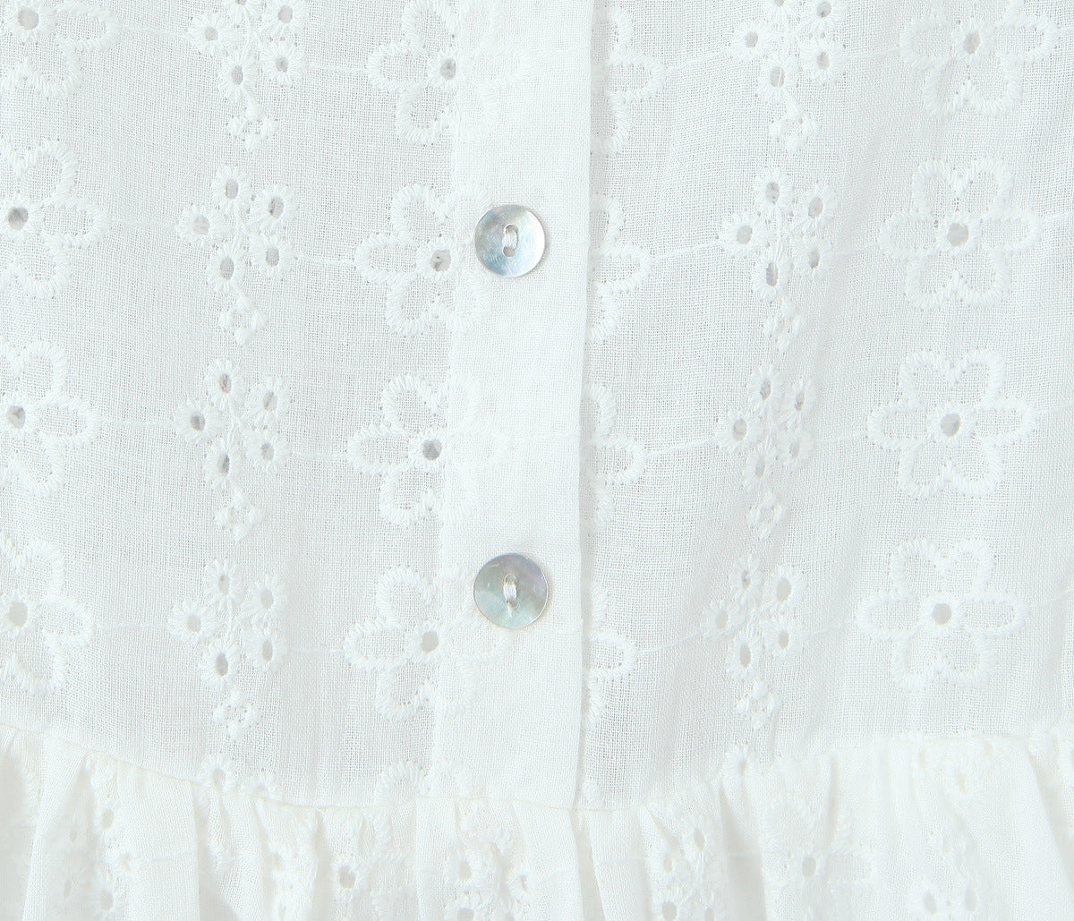 White - Lace Spliced Spaghetti Strap Dress