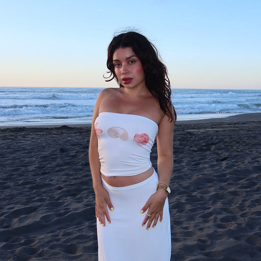 Lyana Shell Print Tube Top