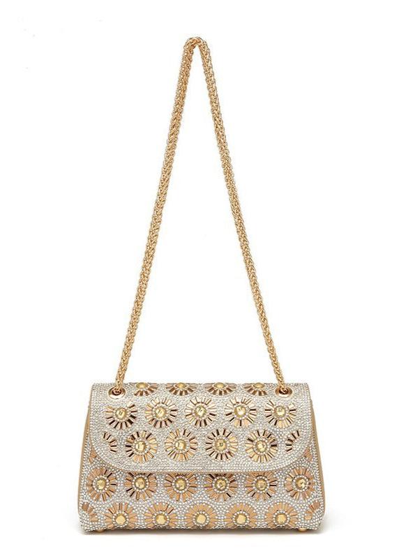 Soleil - Gold Crystal Chain Shoulder Bag