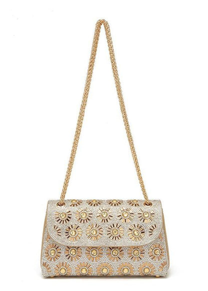 Soleil - Gold Crystal Chain Shoulder Bag