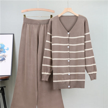 Camel - Trendy Casual Wide-Leg Two Piece Set