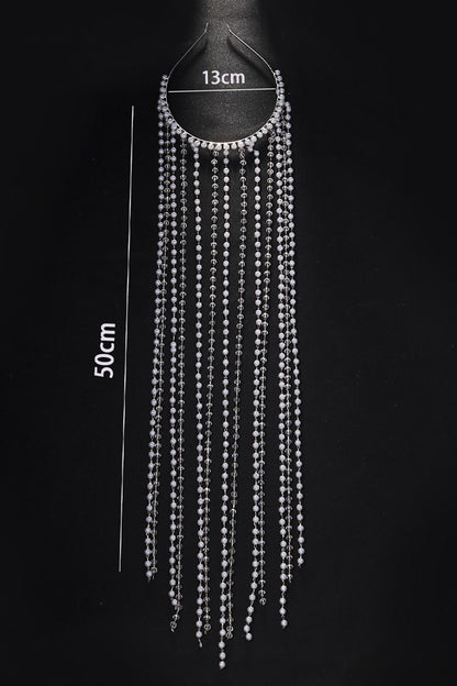 Crystal Pearl Tassel Headband
