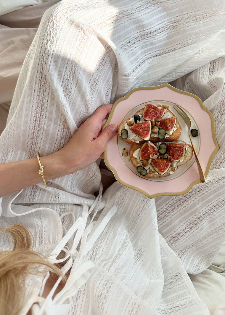 White Cotton Peplum Top and Wide-Leg Pants Set