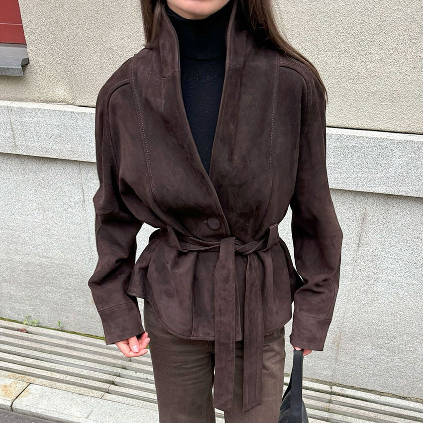 Novella Suede Belted Jacket