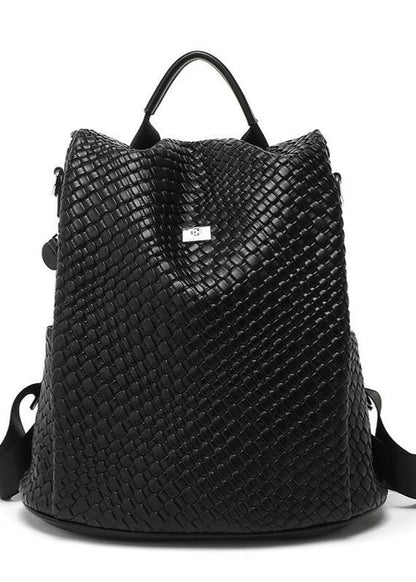 Aria - Woven Leather Backpack