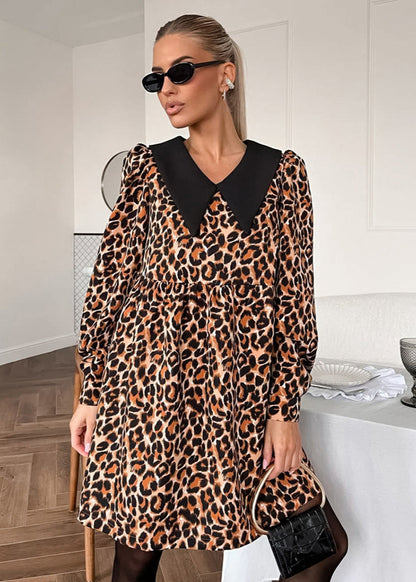 Leopard Elegance Statement Dress