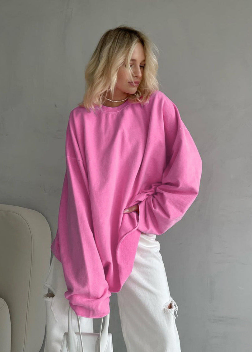 Blair - Oversized Cotton Long-Sleeve Tee