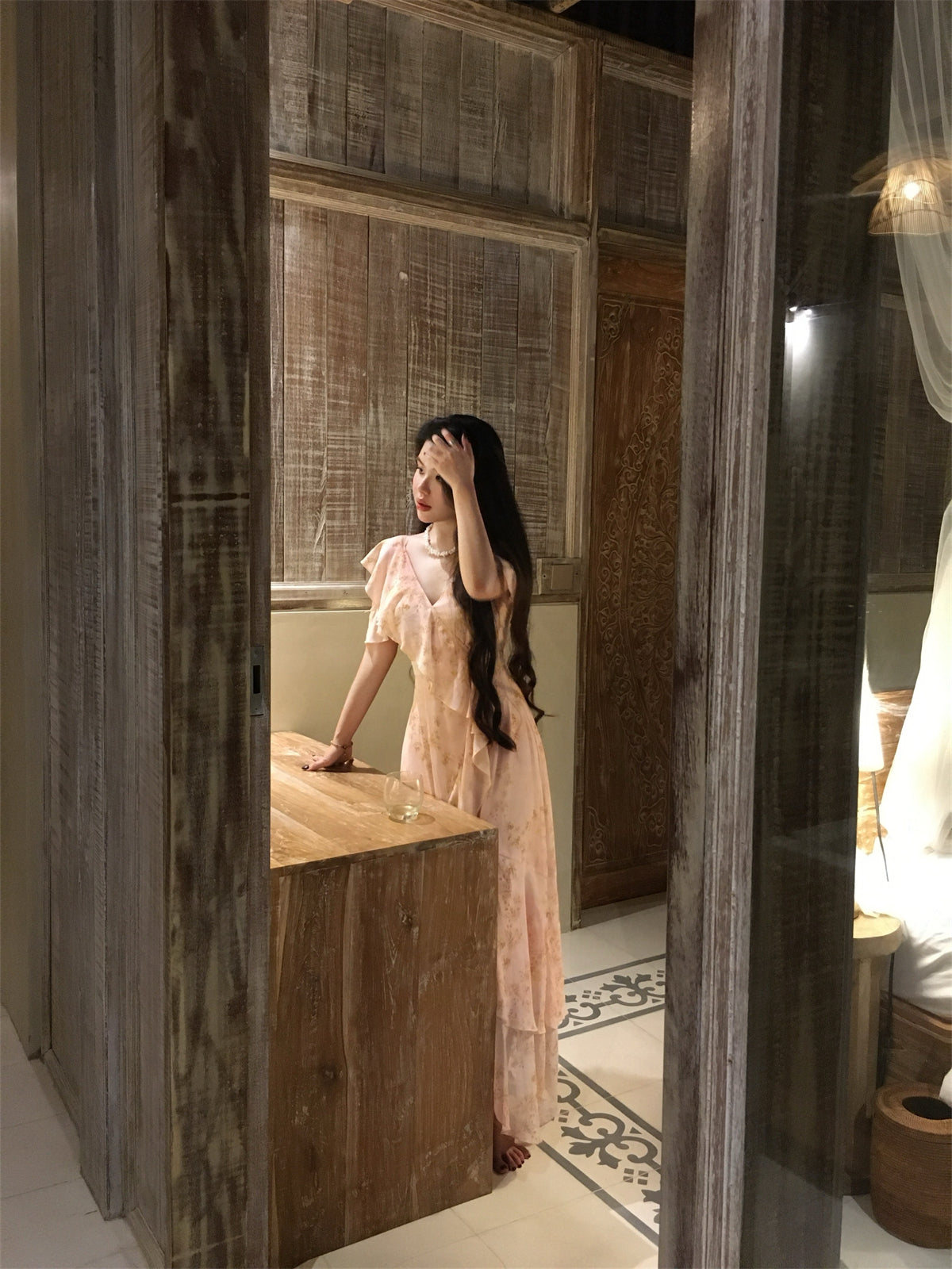 Pink Ruffle Waist Goddess Dress Elegant Fairycore-Inspired Look 2025