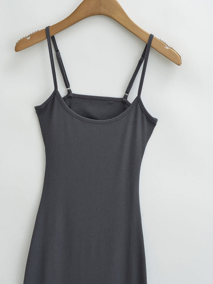 Dark Gray – Spaghetti Strap Hot Girl Maxi Dress