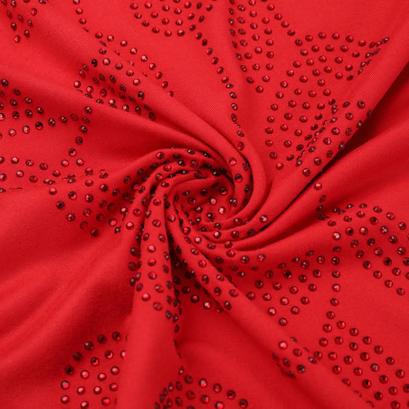 U neck flower beaded cross back cami maxi dress